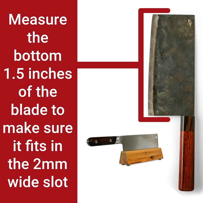 Nomware Cleaver Stand | 8.25-inch wood vegetable cleaver knife storage block (Teak, 2mm) - Image 3